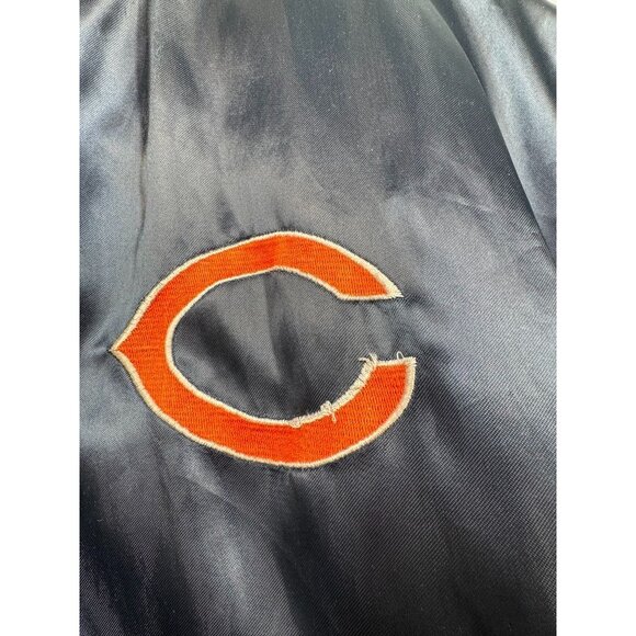 Vintage Chicago Bears Satin Bomber Jacket Varsity Snap Front Swingster Adult XL - Picture 5 of 12
